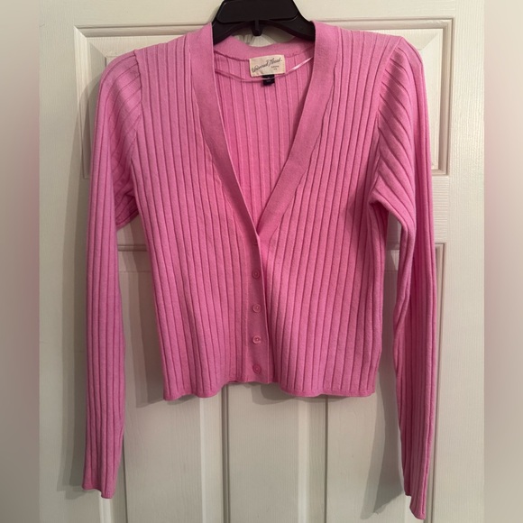 Universal Thread Pink Ribbed Spring Cardigan—Women’s Sz M - Picture 1 of 7